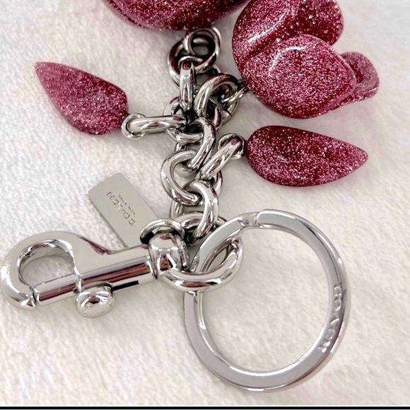 Coach Glitter Tea Rose Resin keychain/Bag charm - Picture 4 of 8
